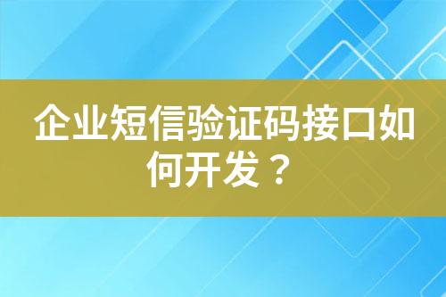 企業(yè)短信驗(yàn)證碼接口如何開發(fā)？