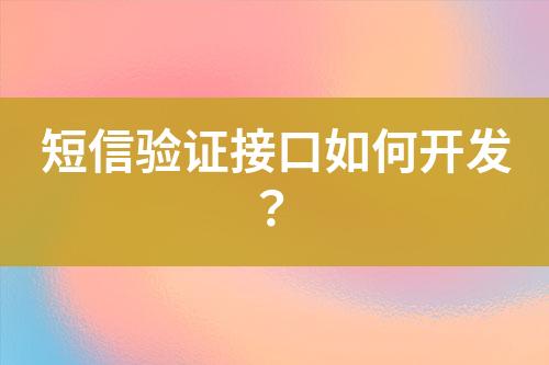 短信驗證接口如何開發(fā)？