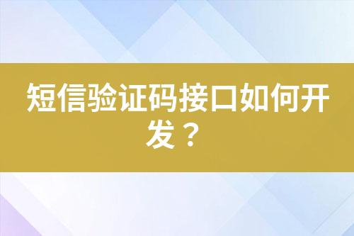 短信驗證碼接口如何開發(fā)？